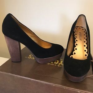 SEYCHELLES 'On the Wire' Platform Pump, Black, 6